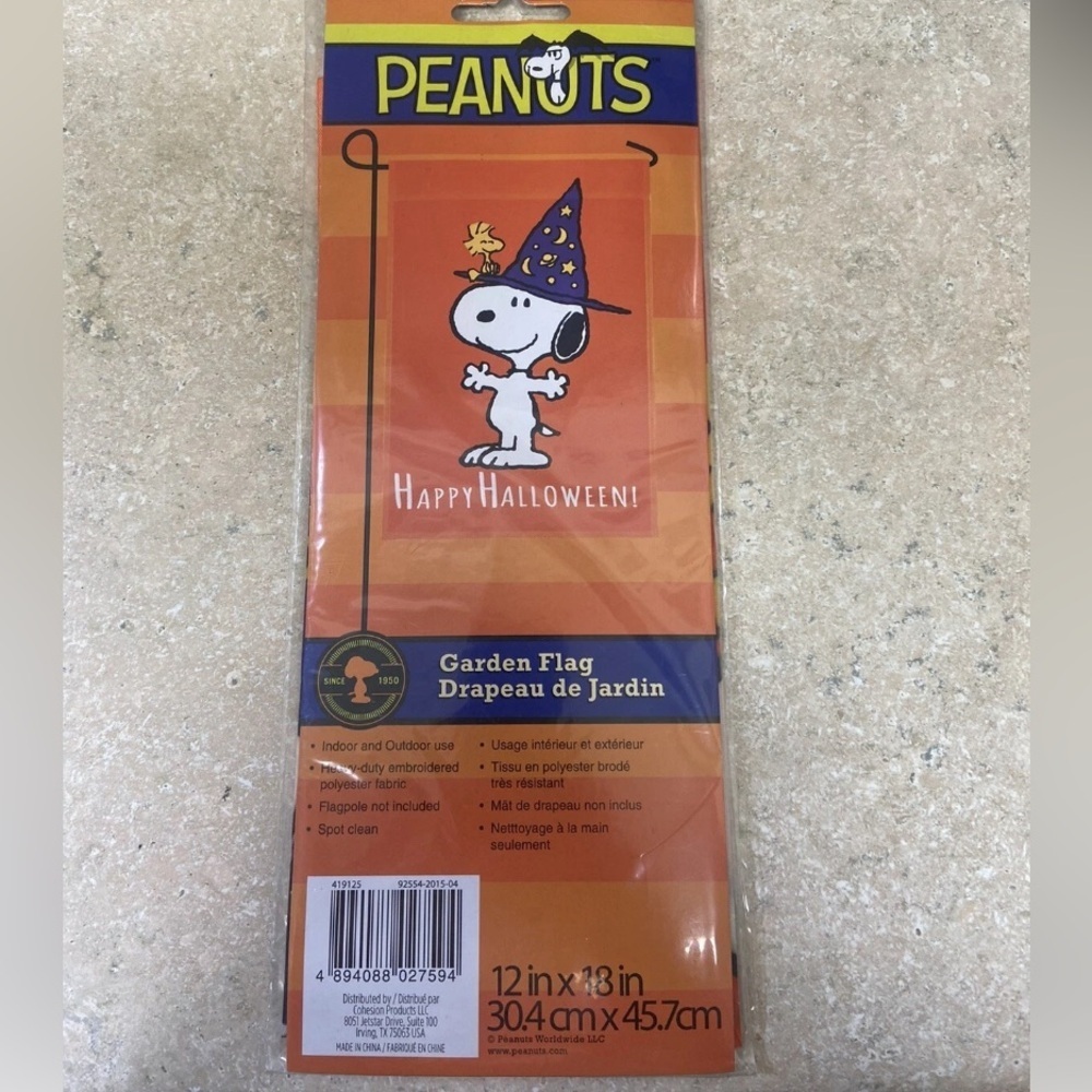 PEANUTS SNOOPY HAPPY HALLOWEEN GARDEN  FLAG  12"x18" NEW IN PKG